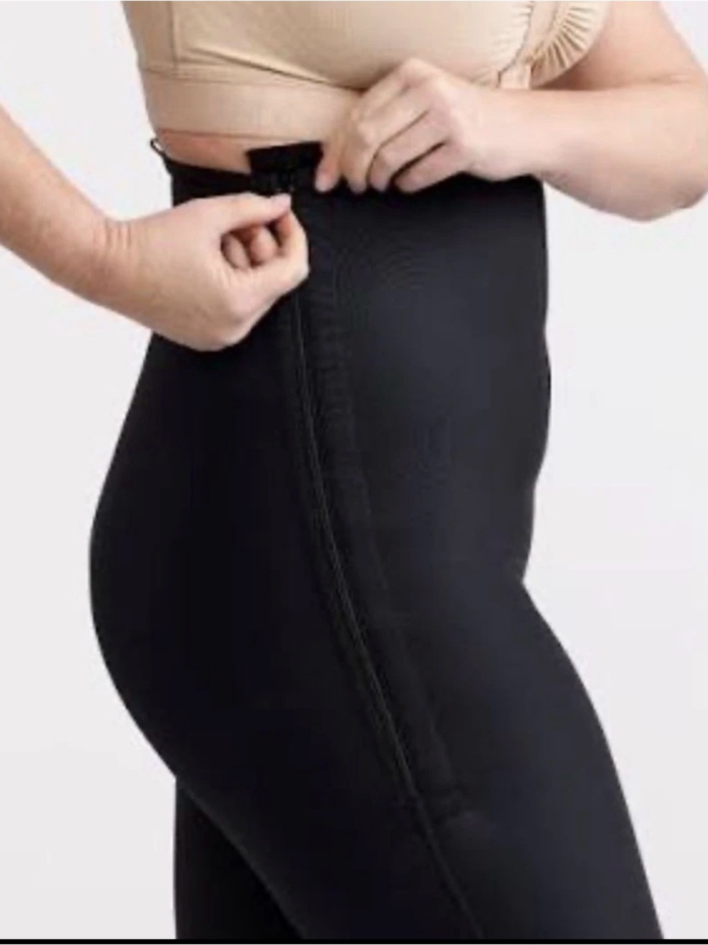 Marena Recovery Compression Leggings Calf Length with Side Hooks and Zipper 2X